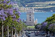 Blick auf Hafen und Torre Belem Blick auf Hafen und Torre Belem